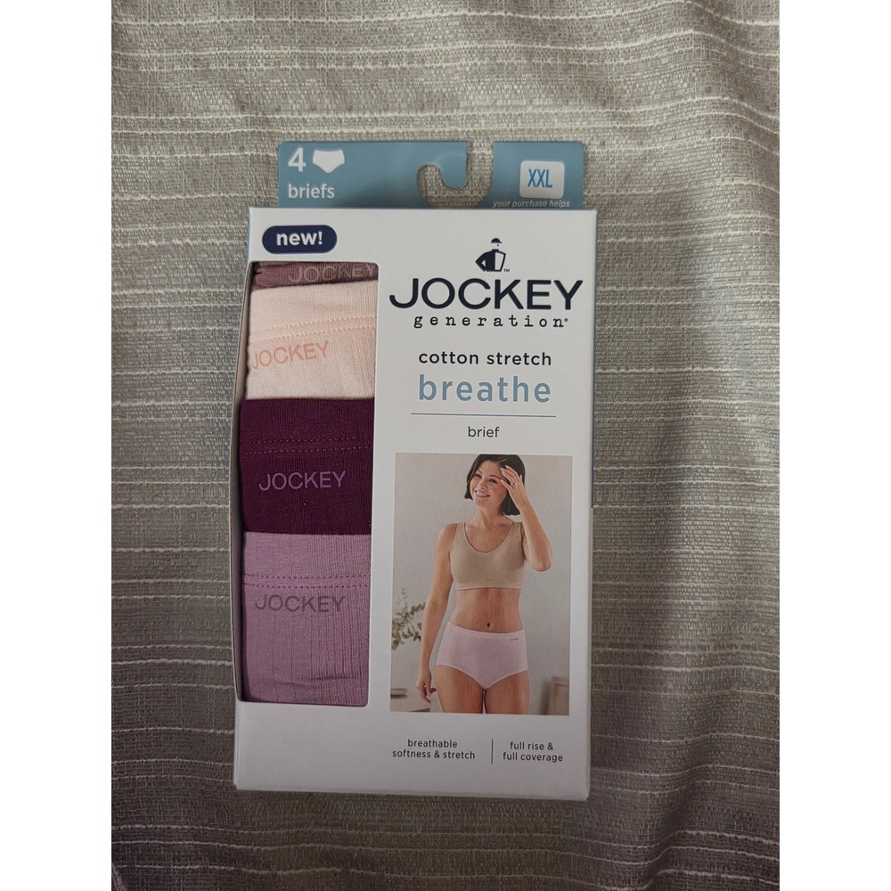 Jockey Generation Cotton Stretch Breathe Briefs 4-Pack XXL Pink Purple Multi